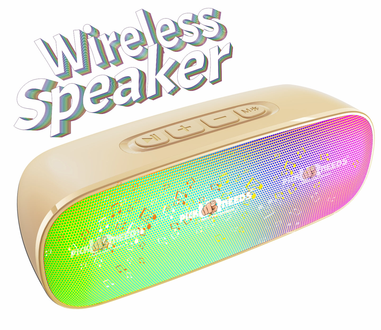 Pick Ur Needs High Quality Sound Wireless Speaker With RGB Light AUX / TF Card / USB Supported 12 W Bluetooth Speaker  (Black, 5.0 Channel)